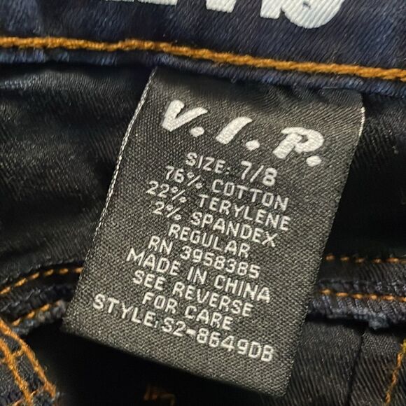 VIP Jeans Juniors Overalls Denim Skinny Long Pant Solid Blue Juniors 7/8 - Picture 12 of 13
